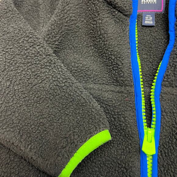 GAP Baby Arctic Fleece Reissue Black Neon Blue Green 2-Piece‎ Set 12-18 Months - Picture 3 of 3